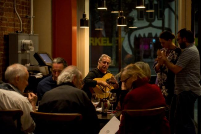Flamenco guitar in cafe
