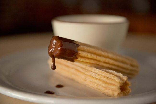 Chocolate-dipped churros