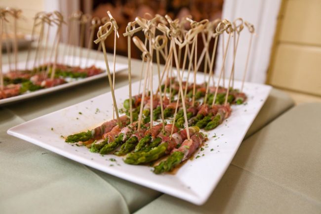 Asparagus wrapped in jamon serrano
