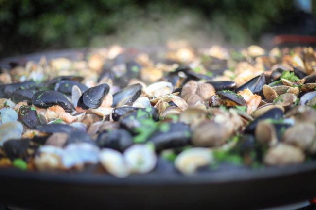 Authentic seafood paella